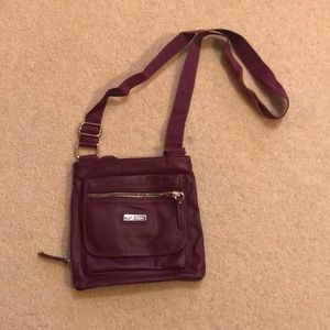 Leather-like purple bag